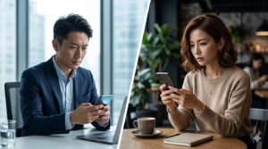 ラインする夫と不倫相手の女